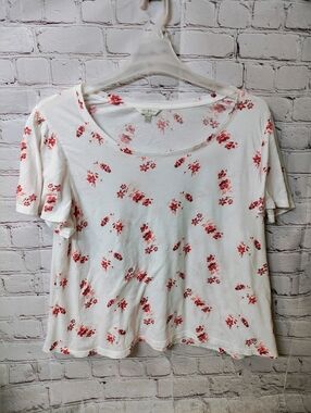 Lucky Brand XXL Floral Feminine Modal Blend  Boat Neck Top Lounge Cutie